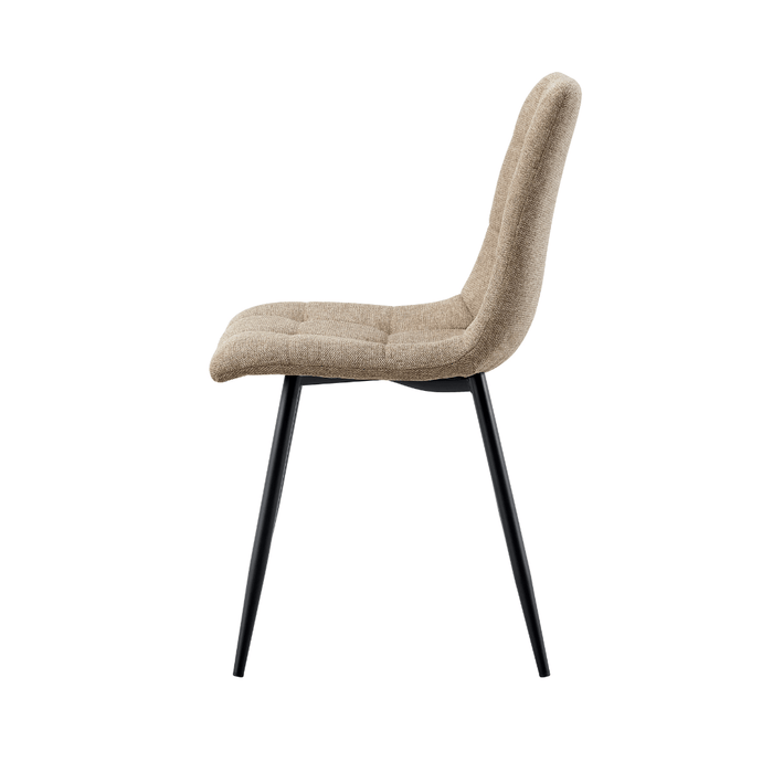 Eetkamerstoel Turin Taupe met zwart onderstel Mahom