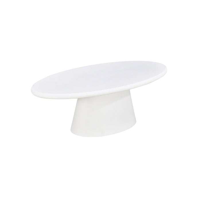 Salontafel Ovaal Savannah Microcement Kegelpoot 120 cm Wit Mahom
