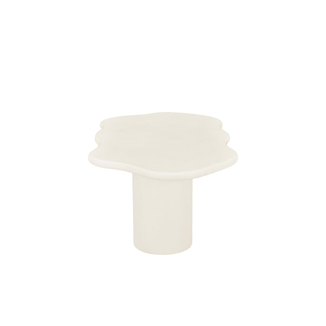 Mangohouten salontafel van microcement met 2 pootjes