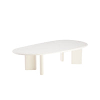 Salontafel Organisch Savannah Microcement Paneelpoot 120 cm Wit Mahom