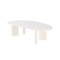 Salontafel Organisch Savannah Microcement Paneelpoot 120 cm Wit Mahom