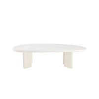 Salontafel Organisch Savannah Microcement Paneelpoot 120 cm Wit Mahom