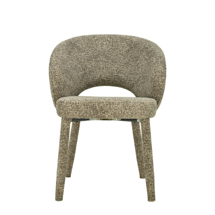 Eetkamerstoel Tavira Taupe met stoffen onderstel Mahom