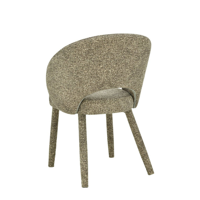 Eetkamerstoel Tavira Taupe met stoffen onderstel Mahom