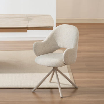 Eetkamerstoel Meraux Wit met Beige onderstel Mahom