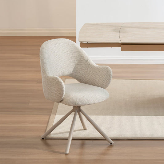 Eetkamerstoel Meraux Wit met Beige onderstel Mahom