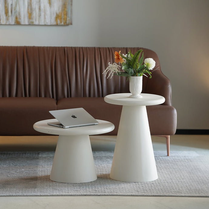 Salontafel Savannah Microcement Rond 60 cm Beige Mahom
