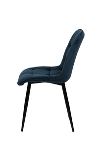 Eetkamerstoel Nice Donkerblauw met zwart onderstel Mahom
