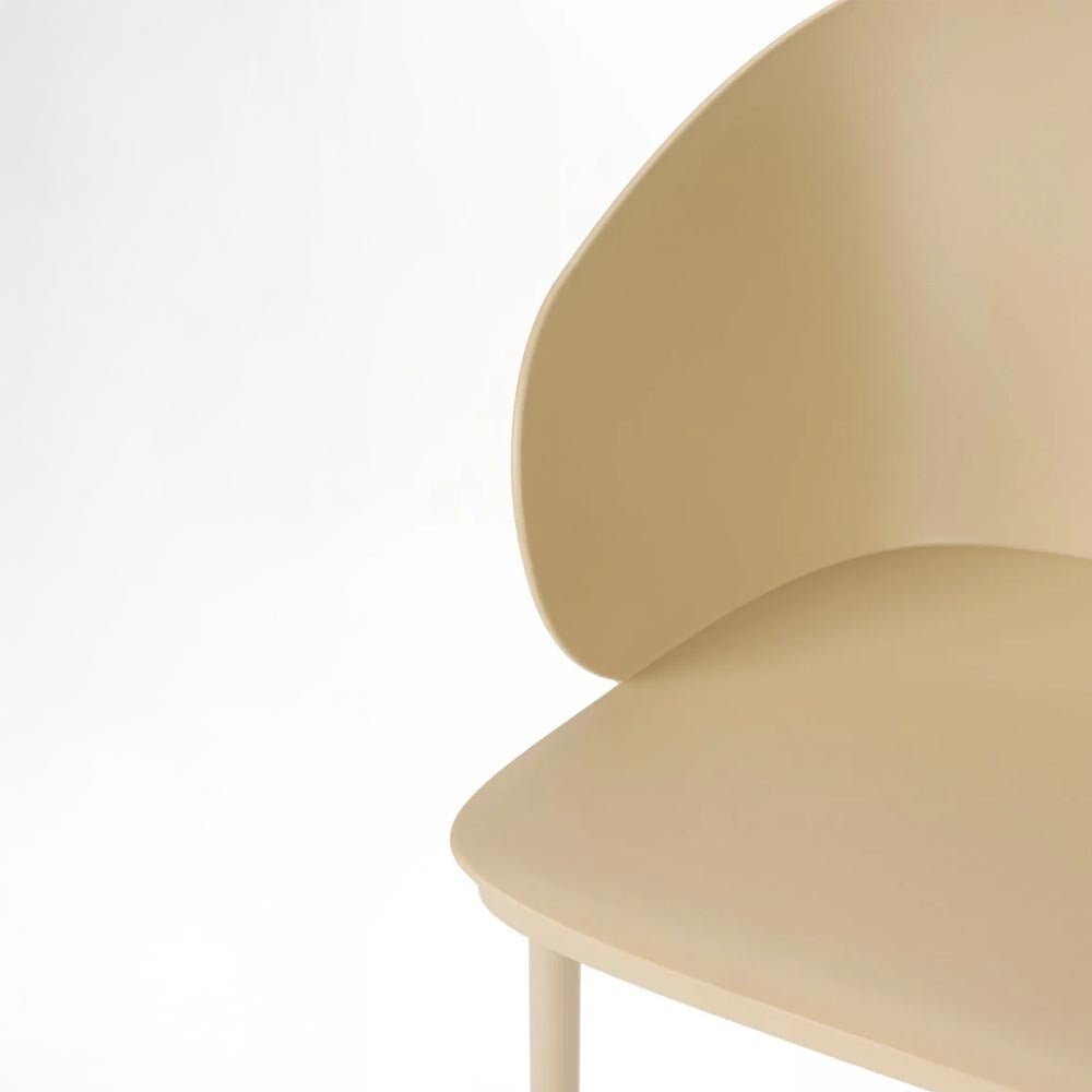 Eetkamerstoel beige kunststof en metaal