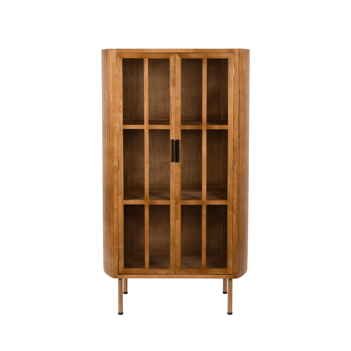 Houten kast met glazen deurtjes