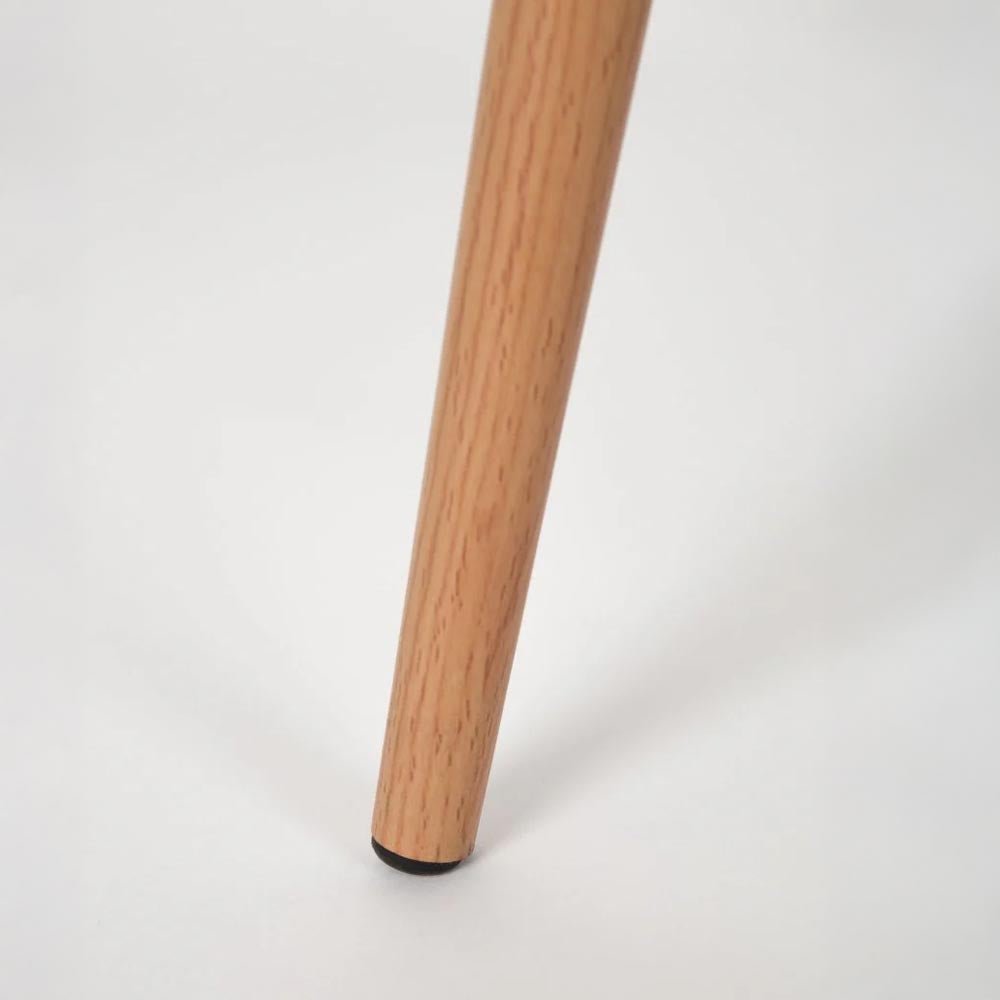 Eetkamerstoel wit met houten onderstel