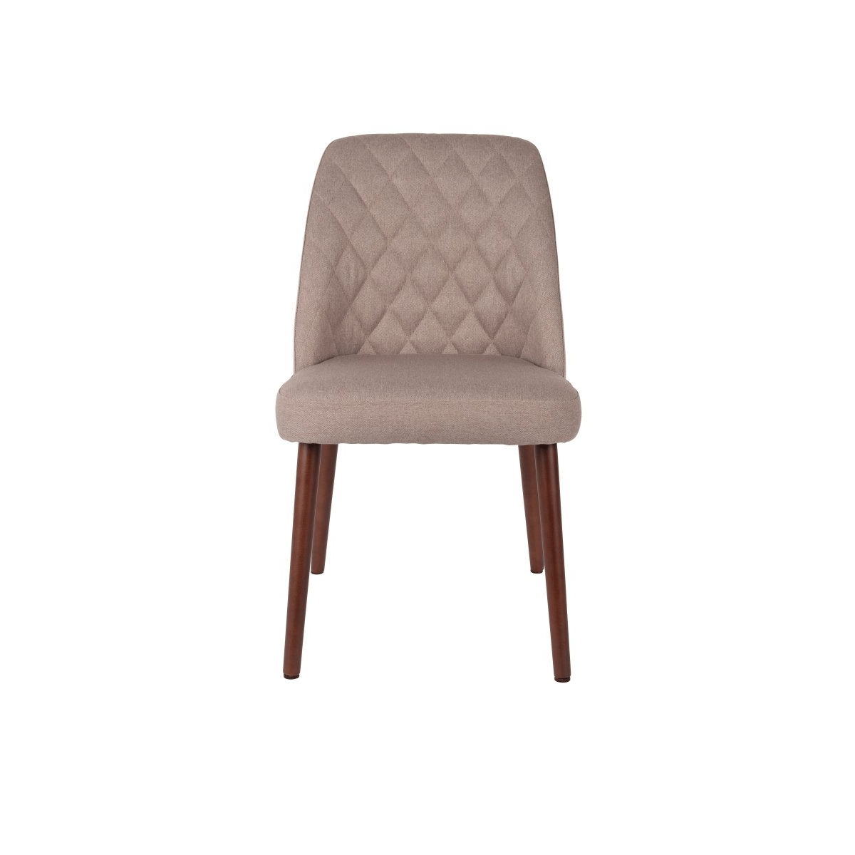 Eetkamerstoel beige met houten onderstel