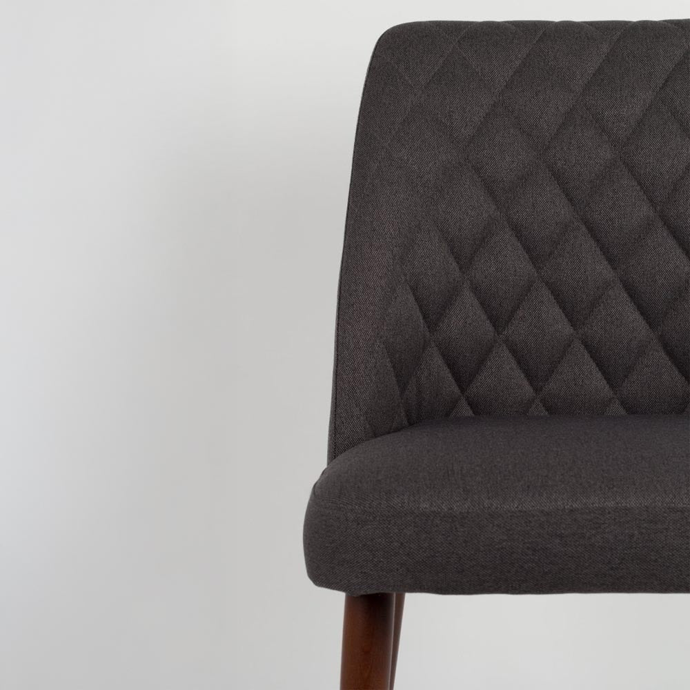 Eetkamerstoel grijs met houten onderstel
