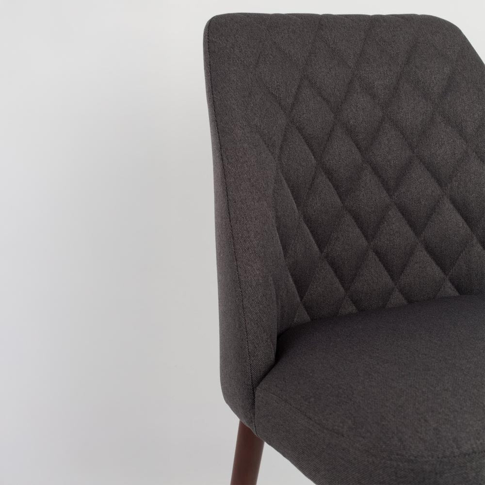 Eetkamerstoel grijs met houten onderstel
