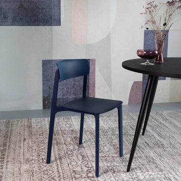 Eetkamerstoel donkerblauw kunststof