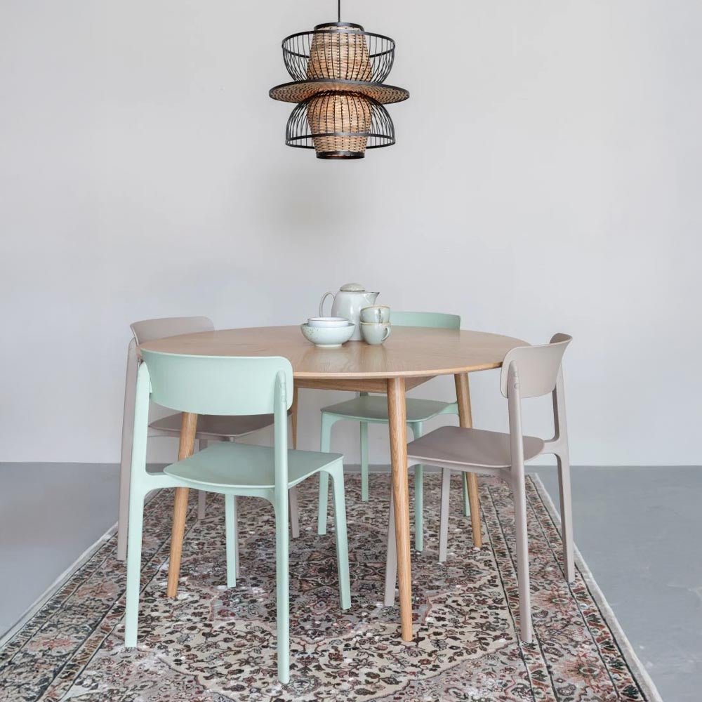Eetkamerstoel lichtbruin kunststof