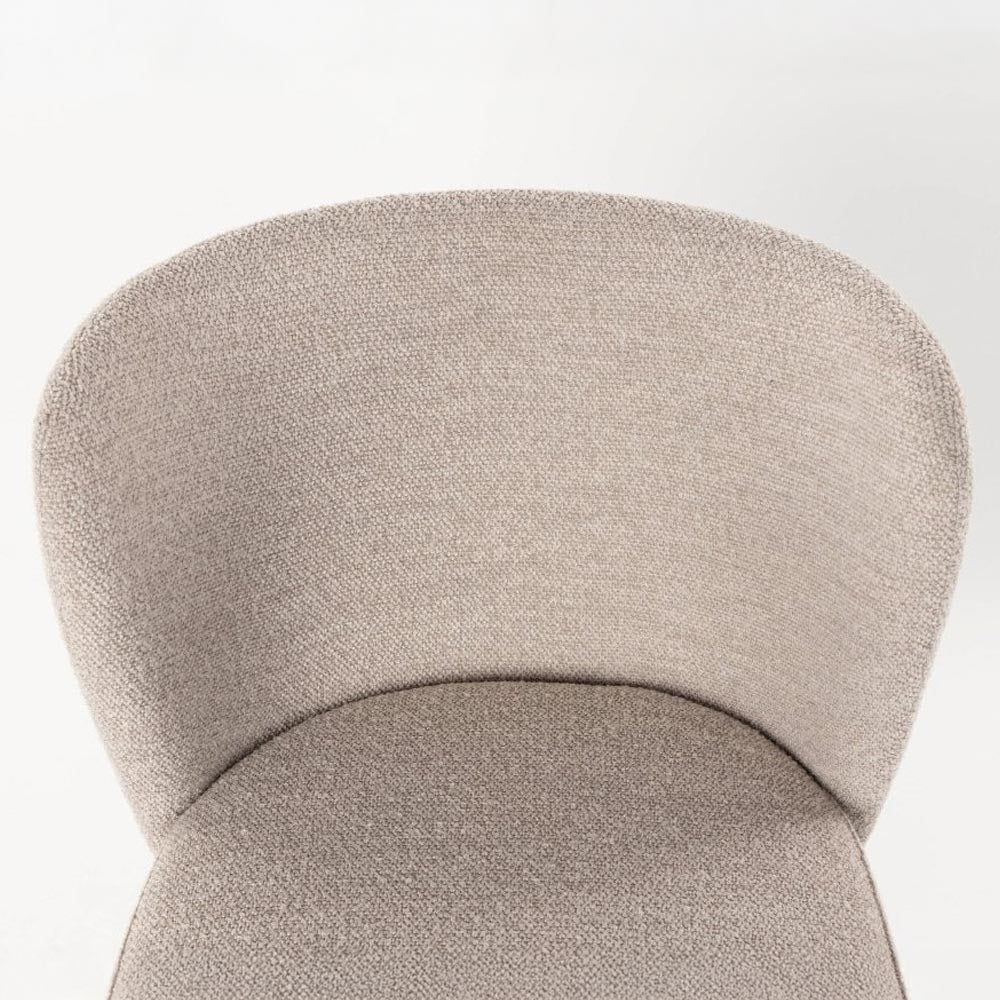 Eetkamerstoel beige met zwart onderstel