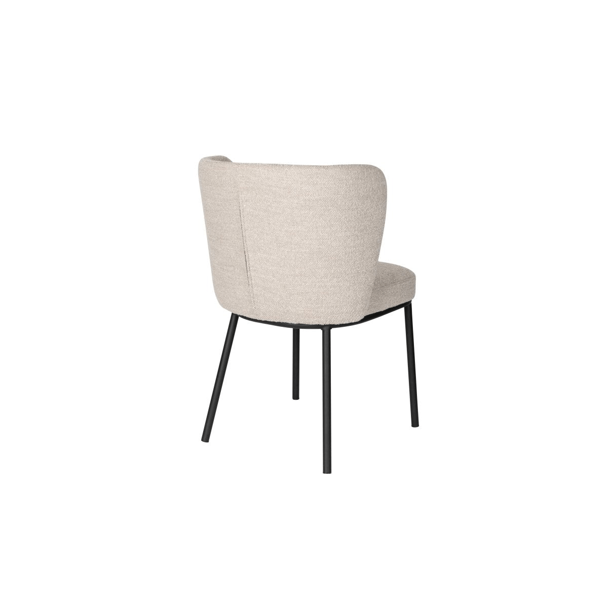 Eetkamerstoel beige met zwart onderstel
