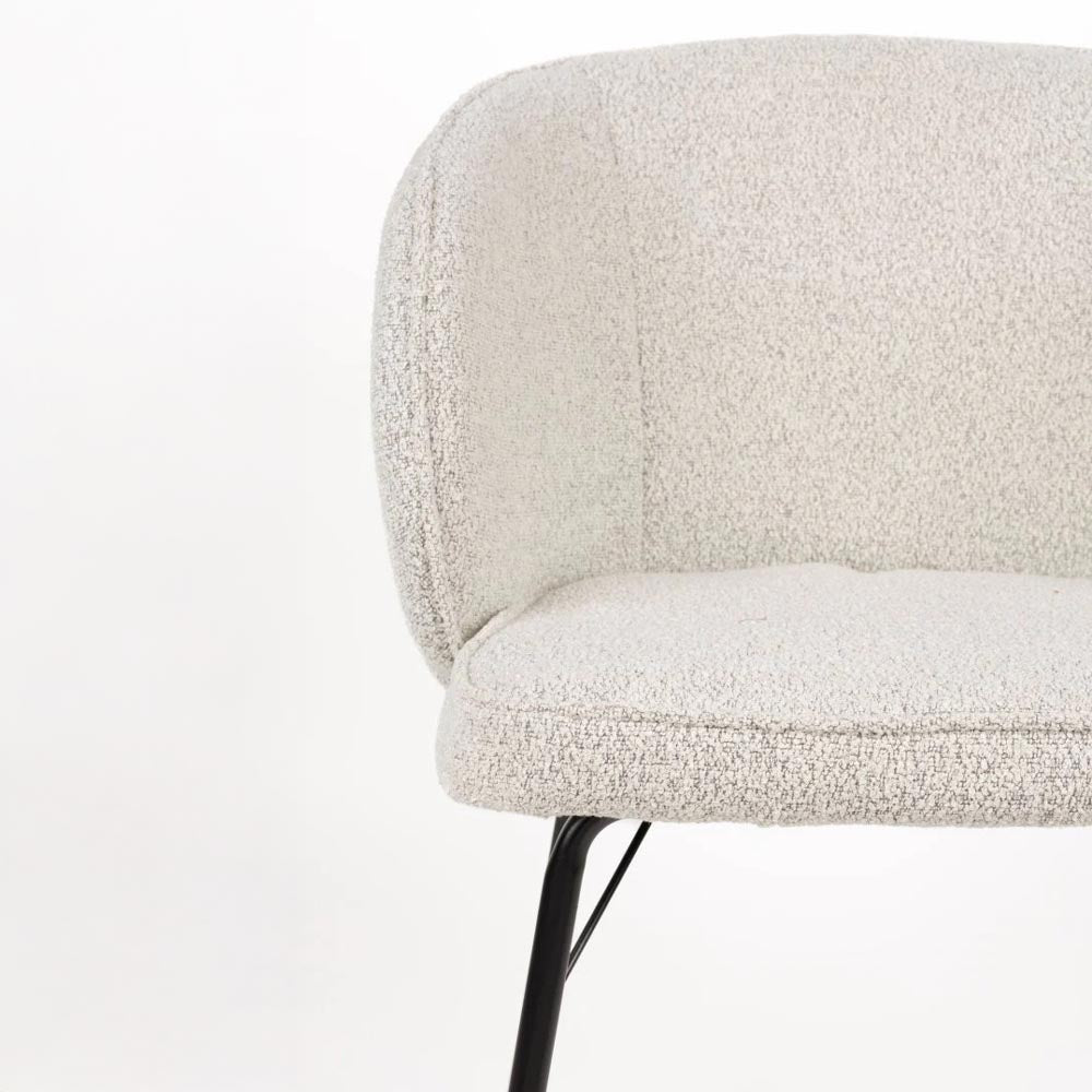 Eetkamerstoel beige met zwart onderstel
