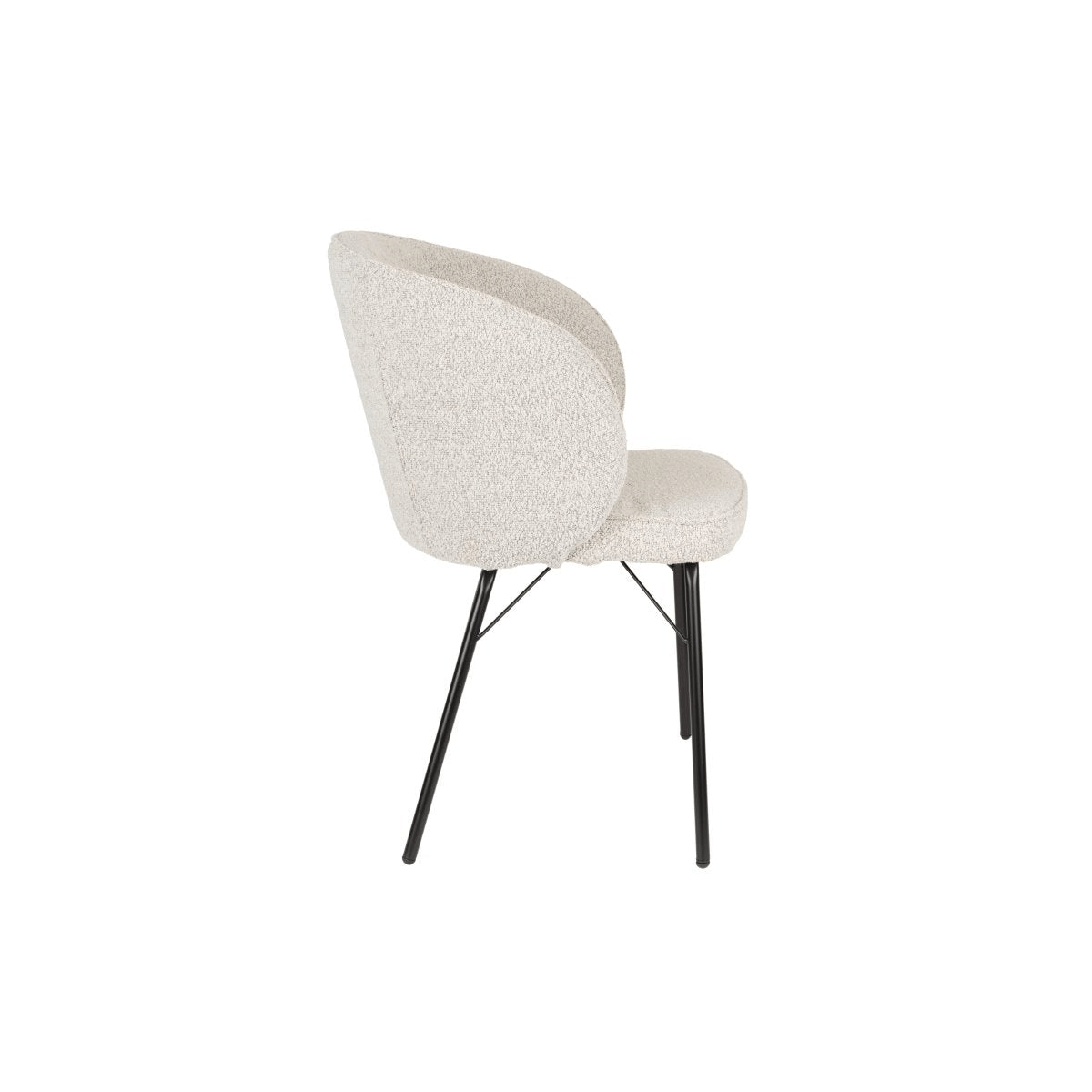 Eetkamerstoel beige met zwart onderstel