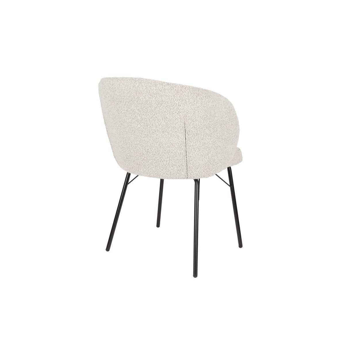Eetkamerstoel beige met zwart onderstel