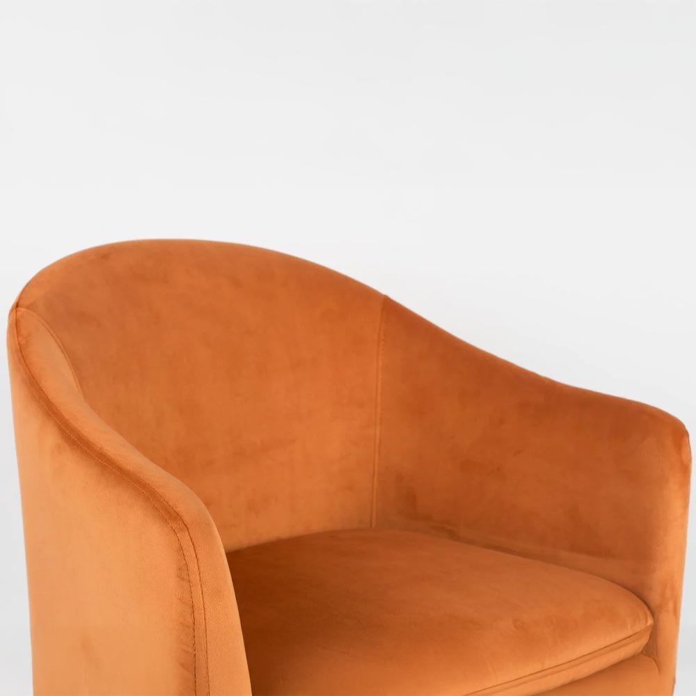 Fauteuil oranje met zwart onderstel