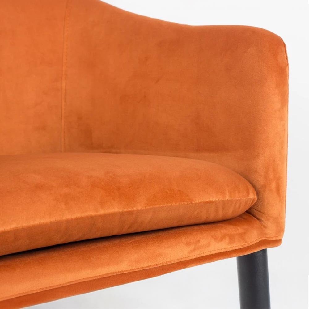 Fauteuil oranje met zwart onderstel