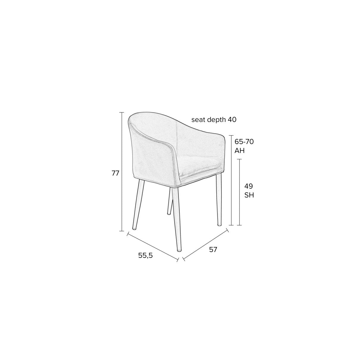 Fauteuil grijs met zwart onderstel
