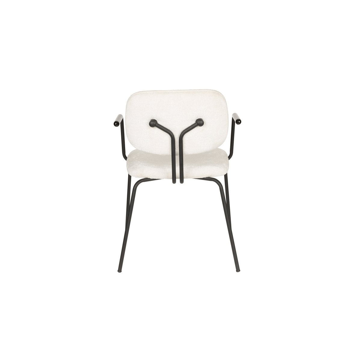 Fauteuil wit met zwart onderstel