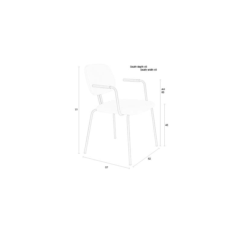 Fauteuil wit met zwart onderstel