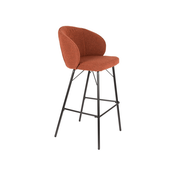 Nino-Liv Barkruk Wit Met Terracotta Rood Zitkussen - Zwart Onderstel 65 Cm Nino-Liv Barkruk Wit Met Terracotta Rood Zitkussen - Zwart Onderstel 65 Cm