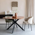 Eettafel organisch rond bruin