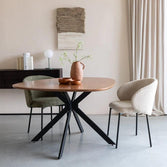 Eettafel organisch rond bruin