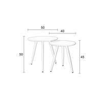 Bijzettafel Daven Wit (set van 2) Jacob Jenzens