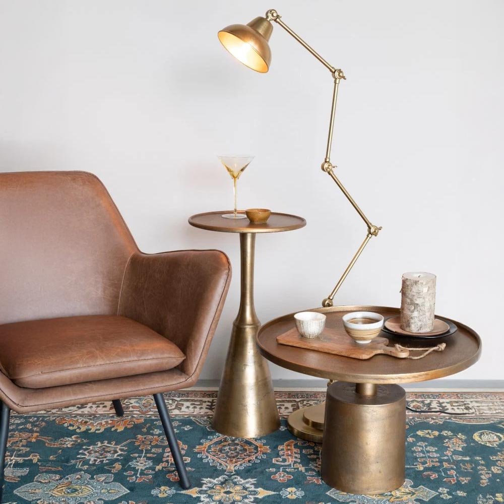 Loungefauteuil bruin met zwart onderstel
