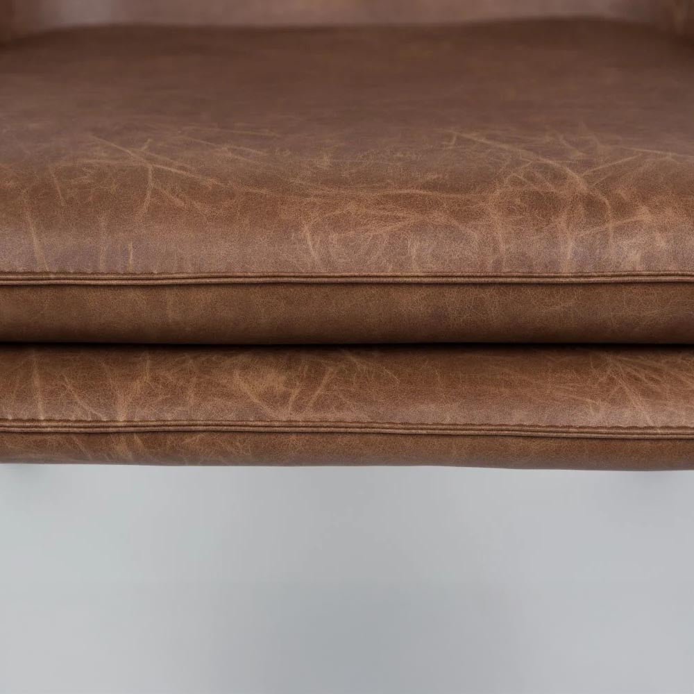 Loungefauteuil bruin met zwart onderstel