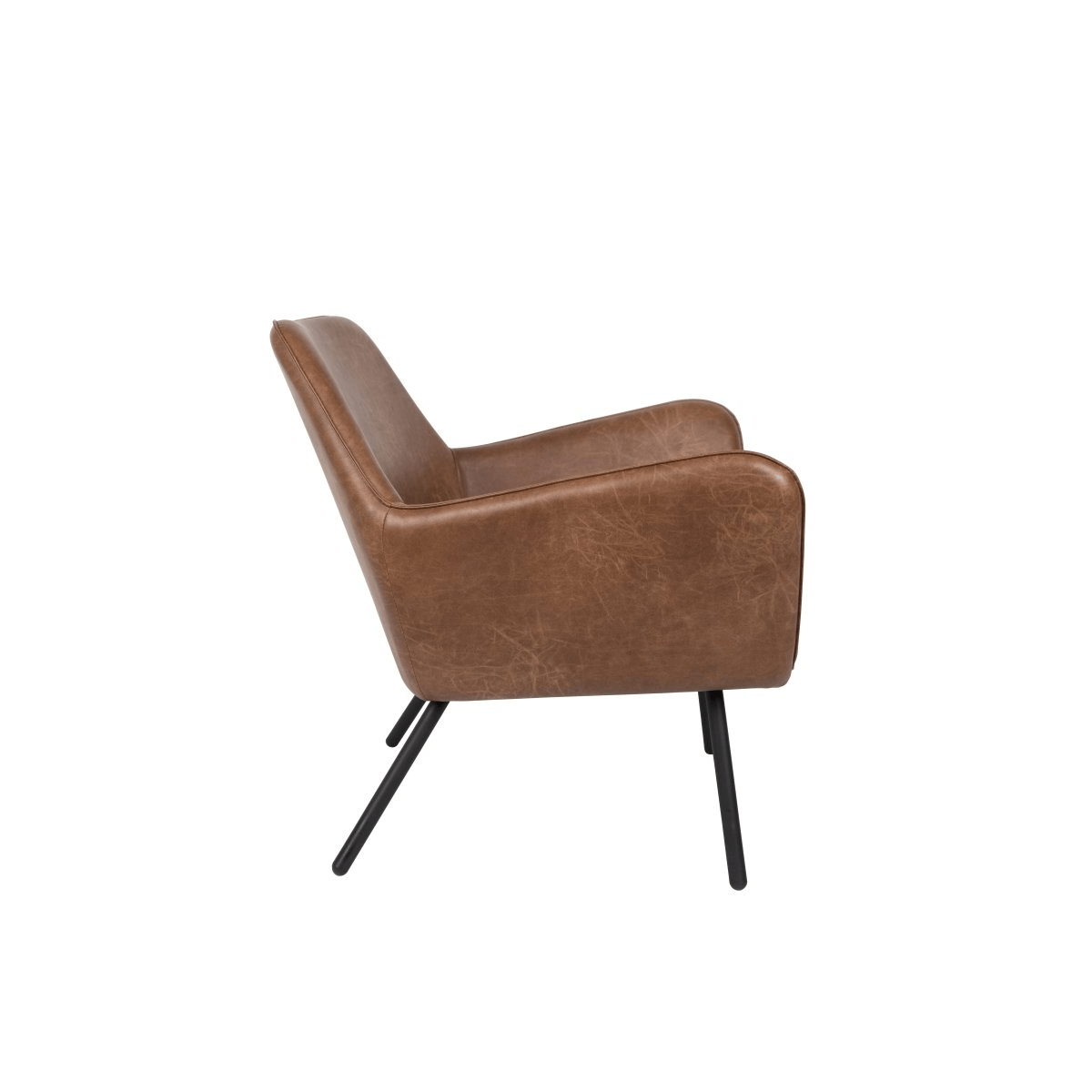 Loungefauteuil bruin met zwart onderstel
