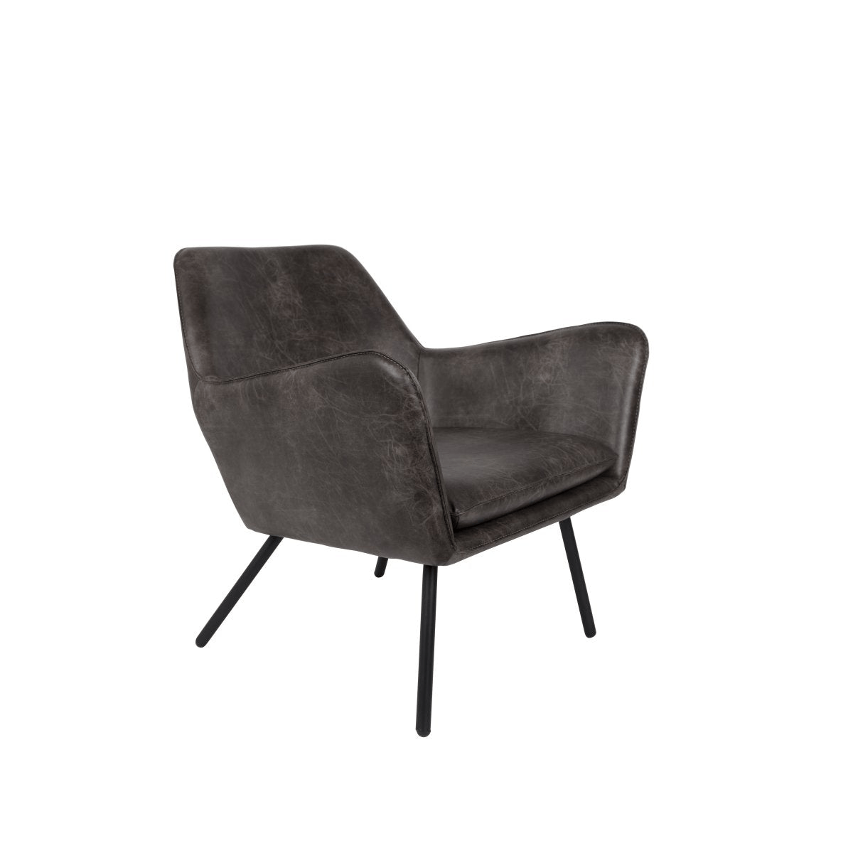 Loungefauteuil donkergrijs met zwart onderstel