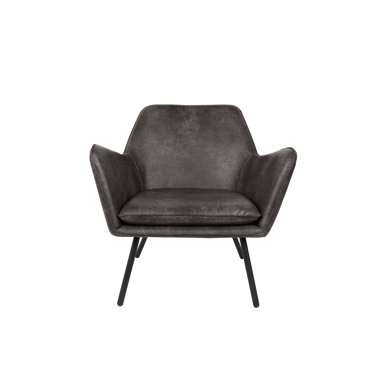 Loungefauteuil donkergrijs met zwart onderstel
