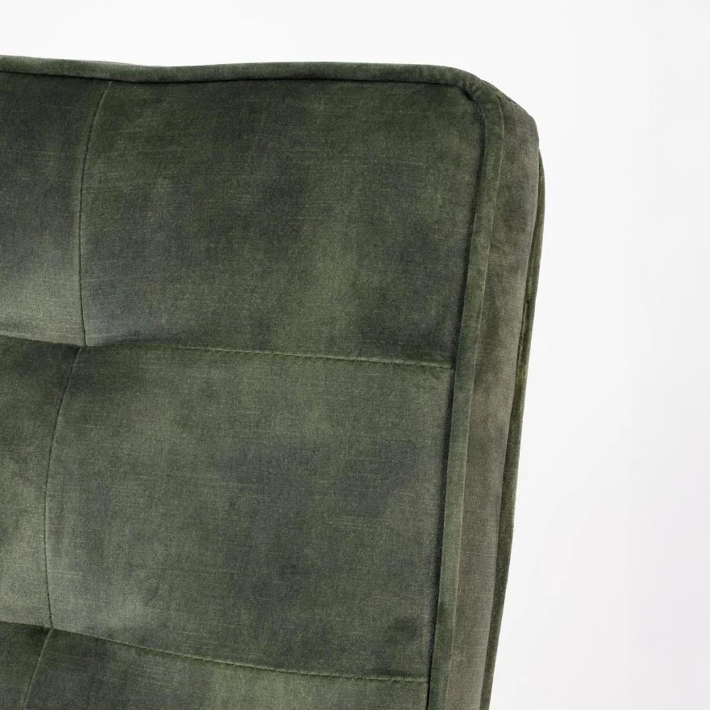 Loungefauteuil groen met zwart onderstel