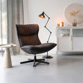 Loungefauteuil antraciet met zwart onderstel