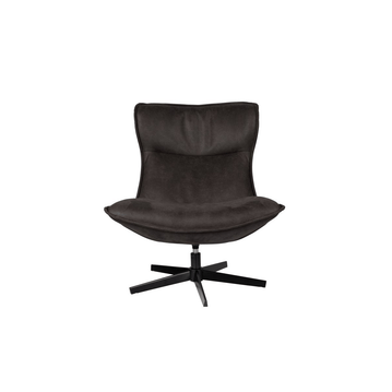 Loungefauteuil antraciet met zwart onderstel