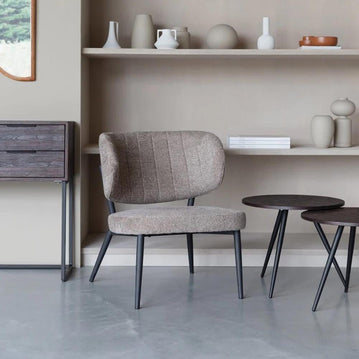 Loungefauteuil bruin met zwart onderstel