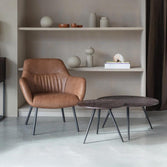 Loungefauteuil bruin met zwart onderstel