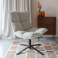 Loungefauteuil beige met zwart onderstel
