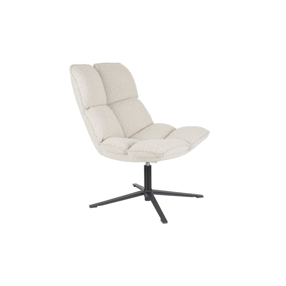 Loungefauteuil beige met zwart onderstel