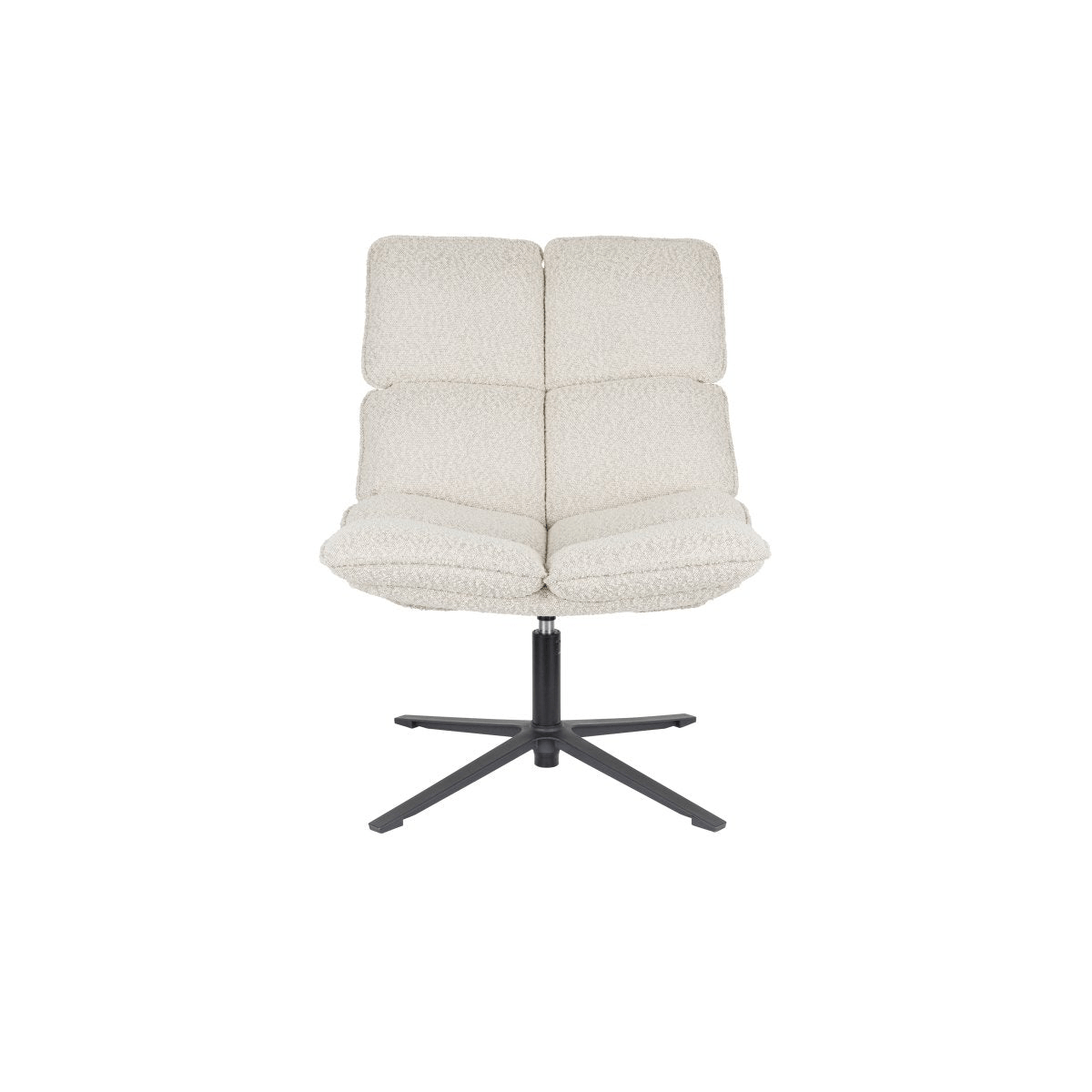 Loungefauteuil beige met zwart onderstel