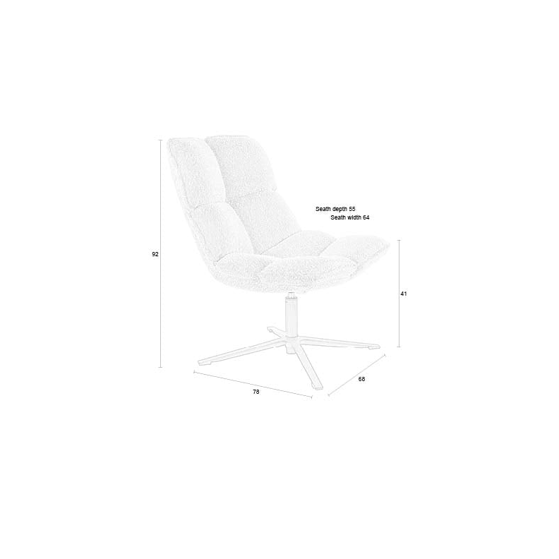 Loungefauteuil beige met zwart onderstel