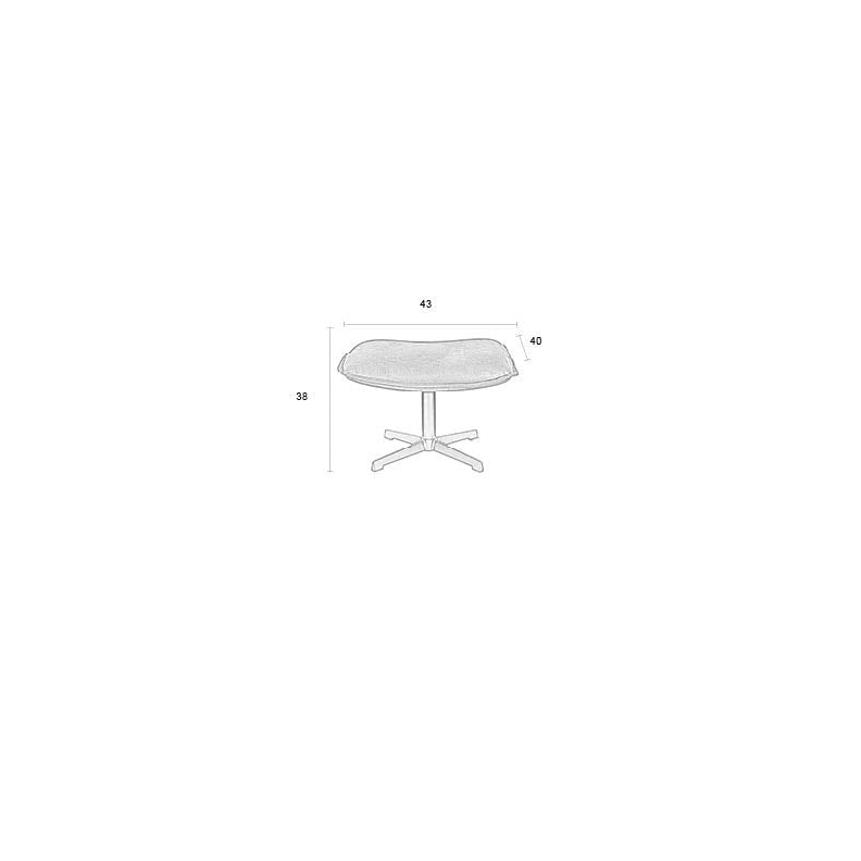 Hocker cognac met zwart onderstel
