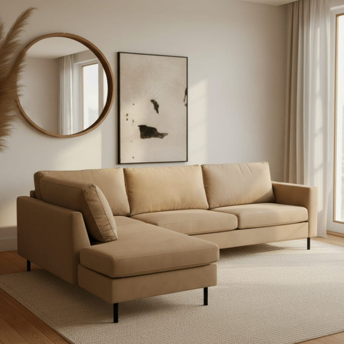 Hoekbank Malaga 4-zits Links Crème Mahom